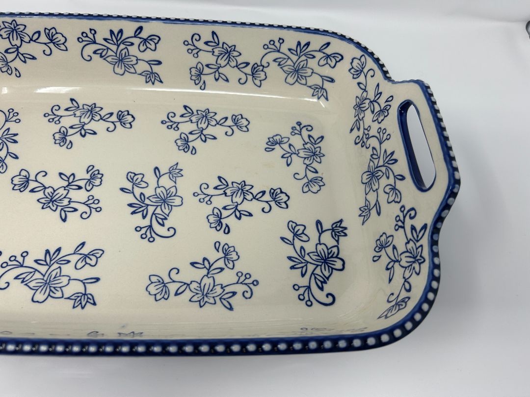 Temptations Floral Lace Blue 13" x 9" Baker, 13" x 9"