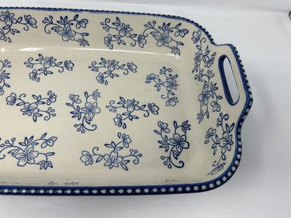 Temptations Floral Lace Blue 13" x 9" Baker, 13" x 9"