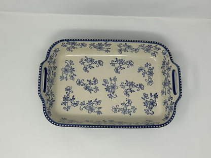 Temptations Floral Lace Blue 13" x 9" Baker, 13" x 9"