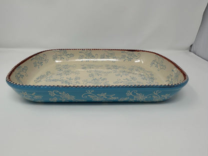 Temptations Floral Lace Lt Blue 2 Qt Baker, 2 Qt