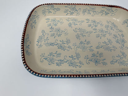 Temptations Floral Lace Lt Blue 2 Qt Baker, 2 Qt