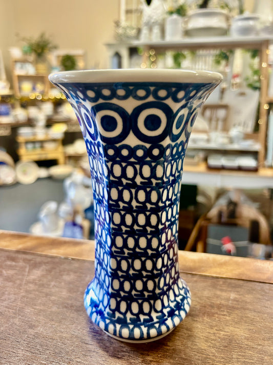 White and Blue Boleslawiec PP Vase