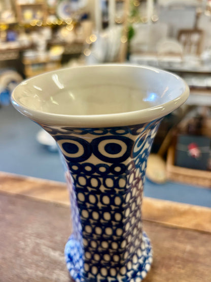 White and Blue Boleslawiec PP Vase