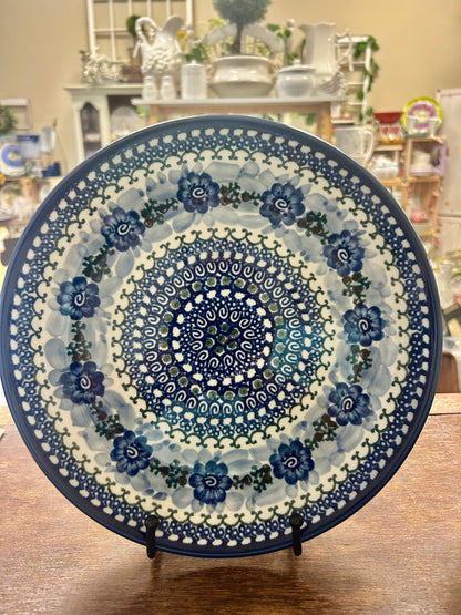 Blue & Green UNIKAT Polish Pottery Dinner Plate, 10 1/4"
