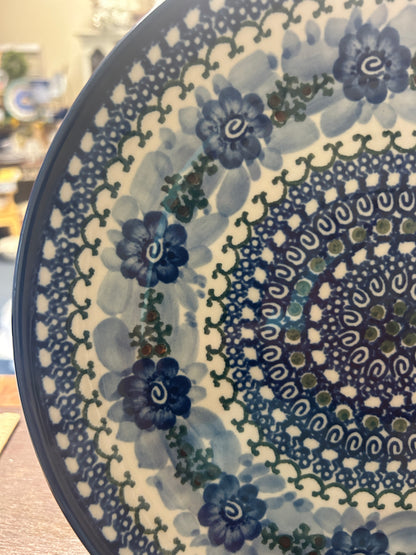 Blue & Green UNIKAT Polish Pottery Dinner Plate, 10 1/4"