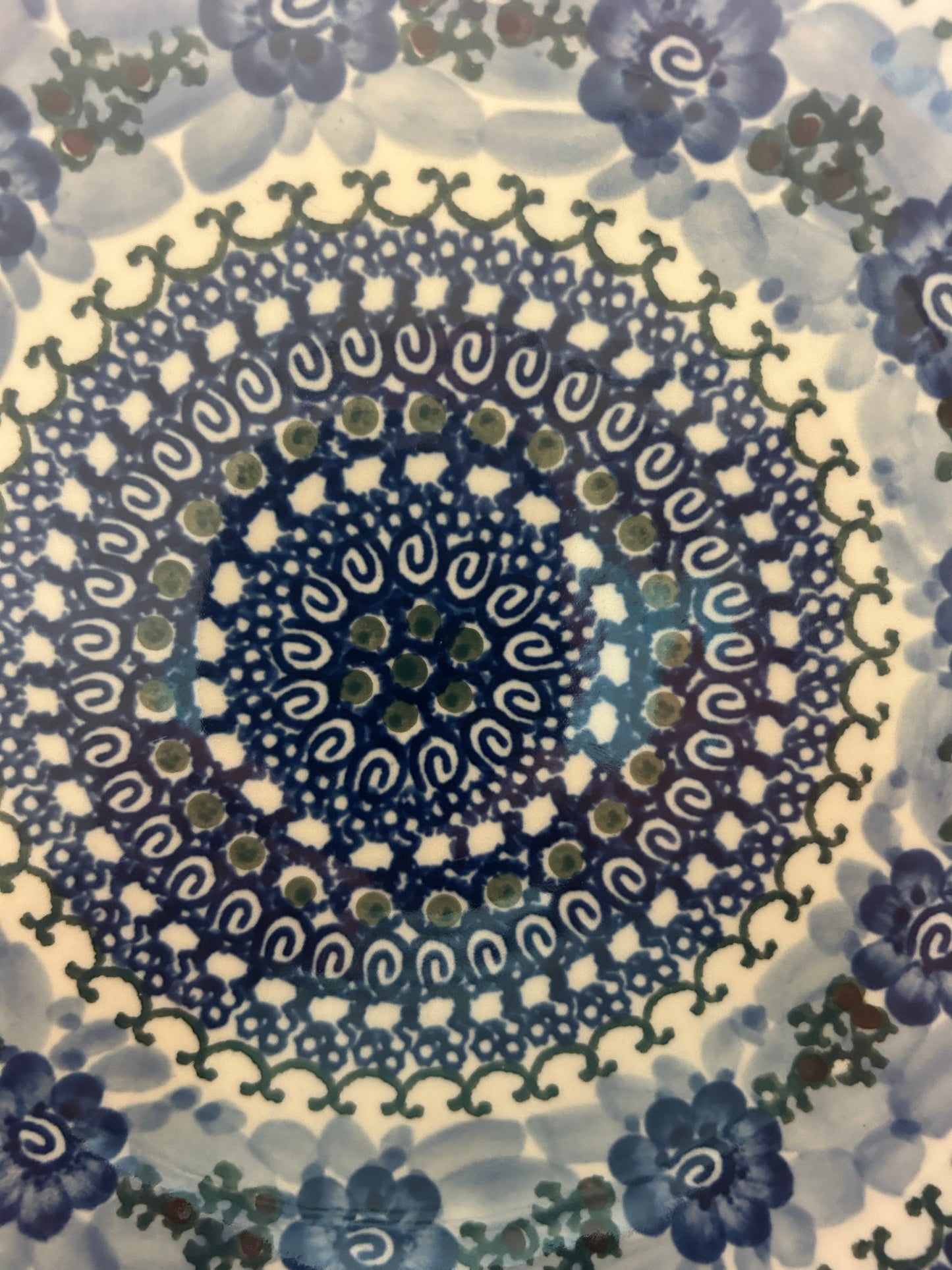 Blue & Green UNIKAT Polish Pottery Dinner Plate, 10 1/4"