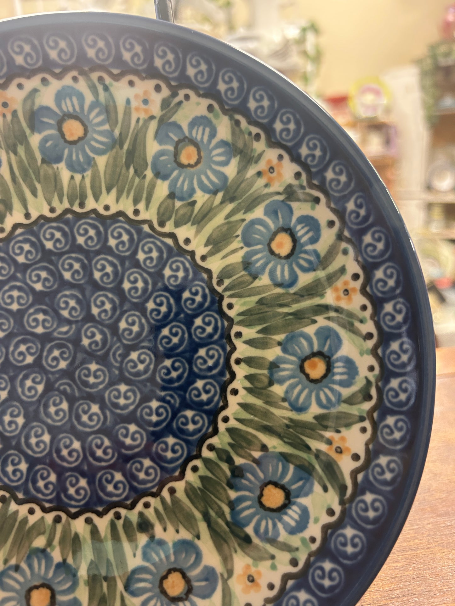 Blue & Green UNIKAT Polish Pottery Plate, 8"