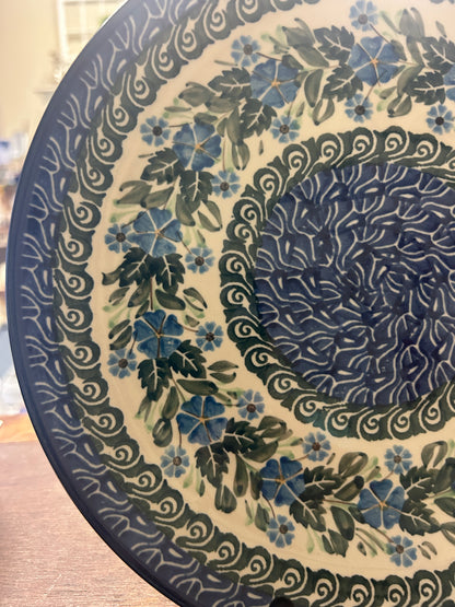 Blue & Green UNIKAT Polish Pottery Dinner Plate, 10"