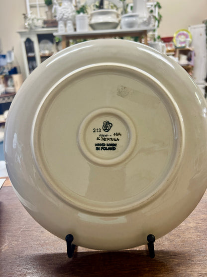 Blue & Green UNIKAT Polish Pottery Dinner Plate, 10"