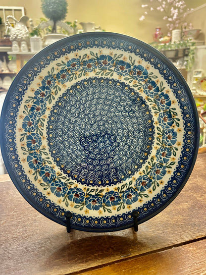Blue & Green UNIKAT Polish Pottery Dinner Plate, 10 1/2"