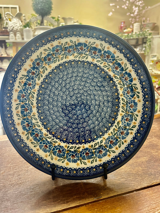 Blue & Green UNIKAT Polish Pottery Dinner Plate, 10 1/2"