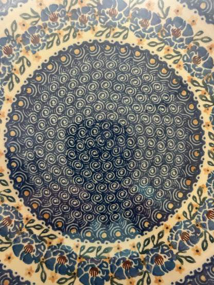 Blue & Green UNIKAT Polish Pottery Dinner Plate, 10 1/2"