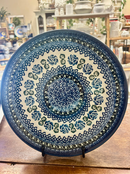 Blue & Green UNIKAT Polish Pottery Dinner Plate, 10 1/2"
