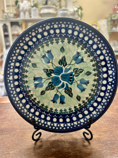 Blue & Green UNIKAT Polish Pottery Plate, 6 1/4"