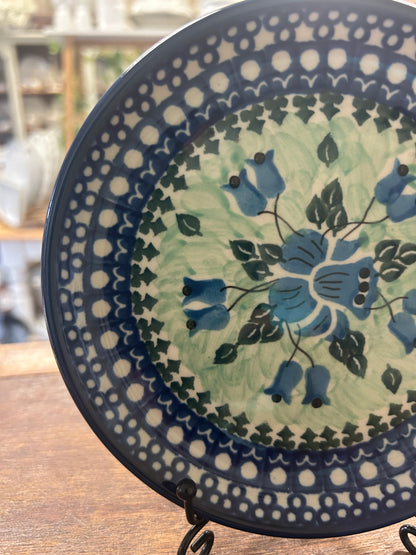 Blue & Green UNIKAT Polish Pottery Plate, 6 1/4"