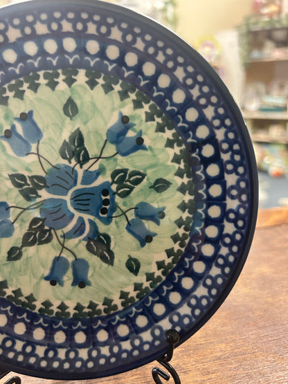 Blue & Green UNIKAT Polish Pottery Plate, 6 1/4"