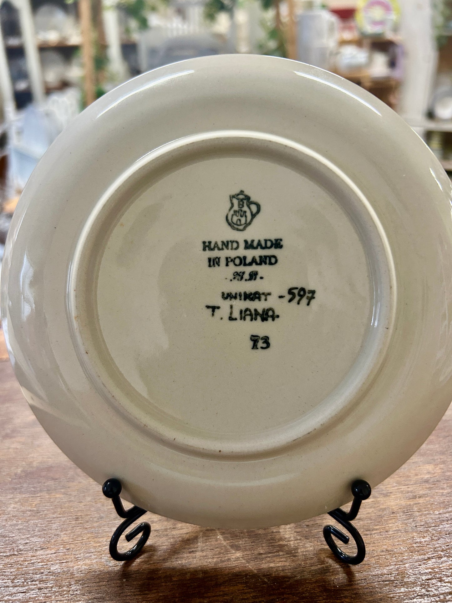 Blue & Green UNIKAT Polish Pottery Plate, 6 1/4"