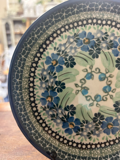 Blue & Green UNIKAT Polish Pottery Plate, 6 1/4"
