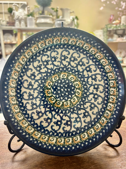 Blue & Green UNIKAT Polish Pottery Plate, 6 1/4"