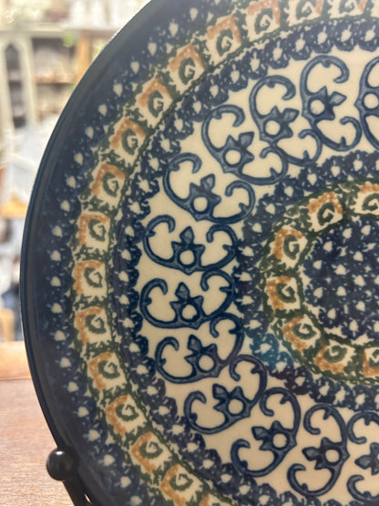 Blue & Green UNIKAT Polish Pottery Plate, 6 1/4"