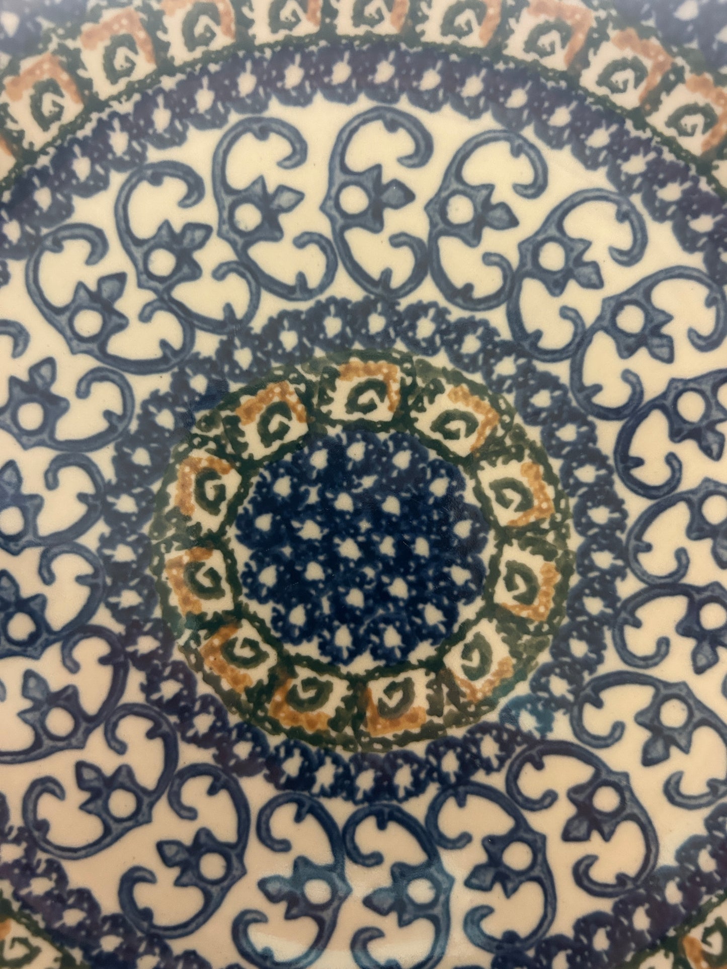 Blue & Green UNIKAT Polish Pottery Plate, 6 1/4"