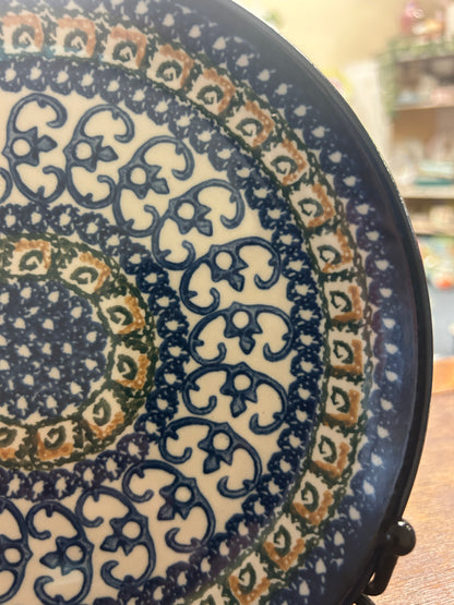 Blue & Green UNIKAT Polish Pottery Plate, 6 1/4"