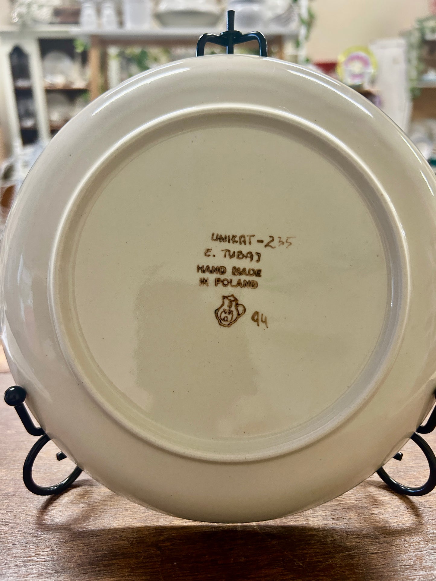 Blue & Green UNIKAT Polish Pottery Plate, 6 1/4"