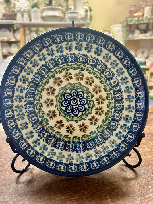 Blue & Green UNIKAT Polish Pottery Plate, 8"