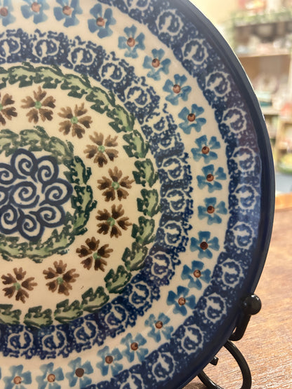 Blue & Green UNIKAT Polish Pottery Plate, 8"
