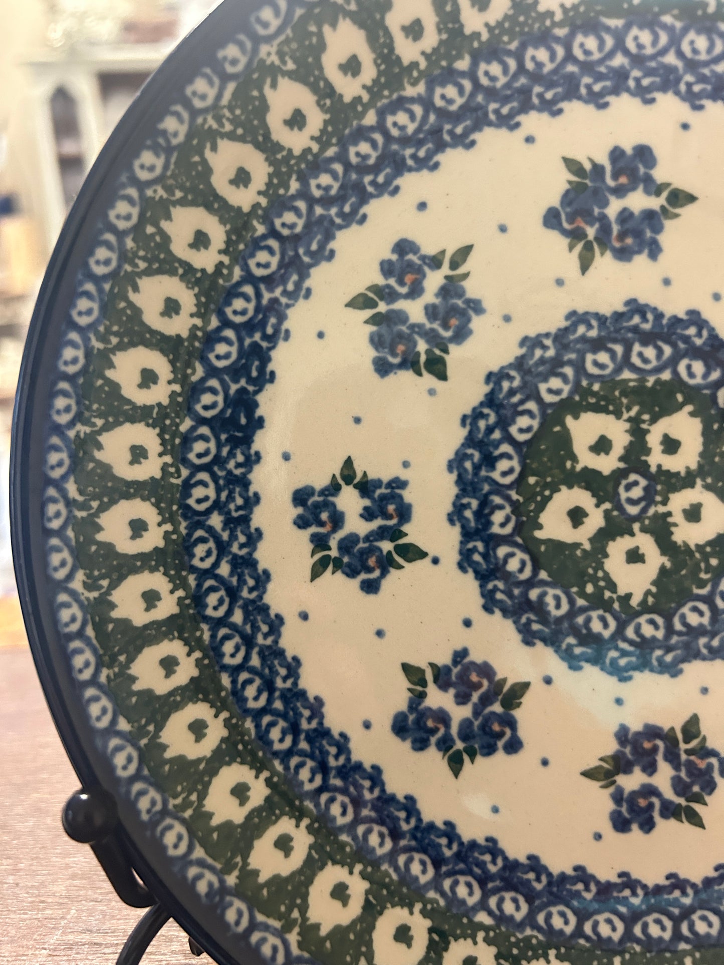 Blue & Green UNIKAT Polish Pottery Plate, 8"