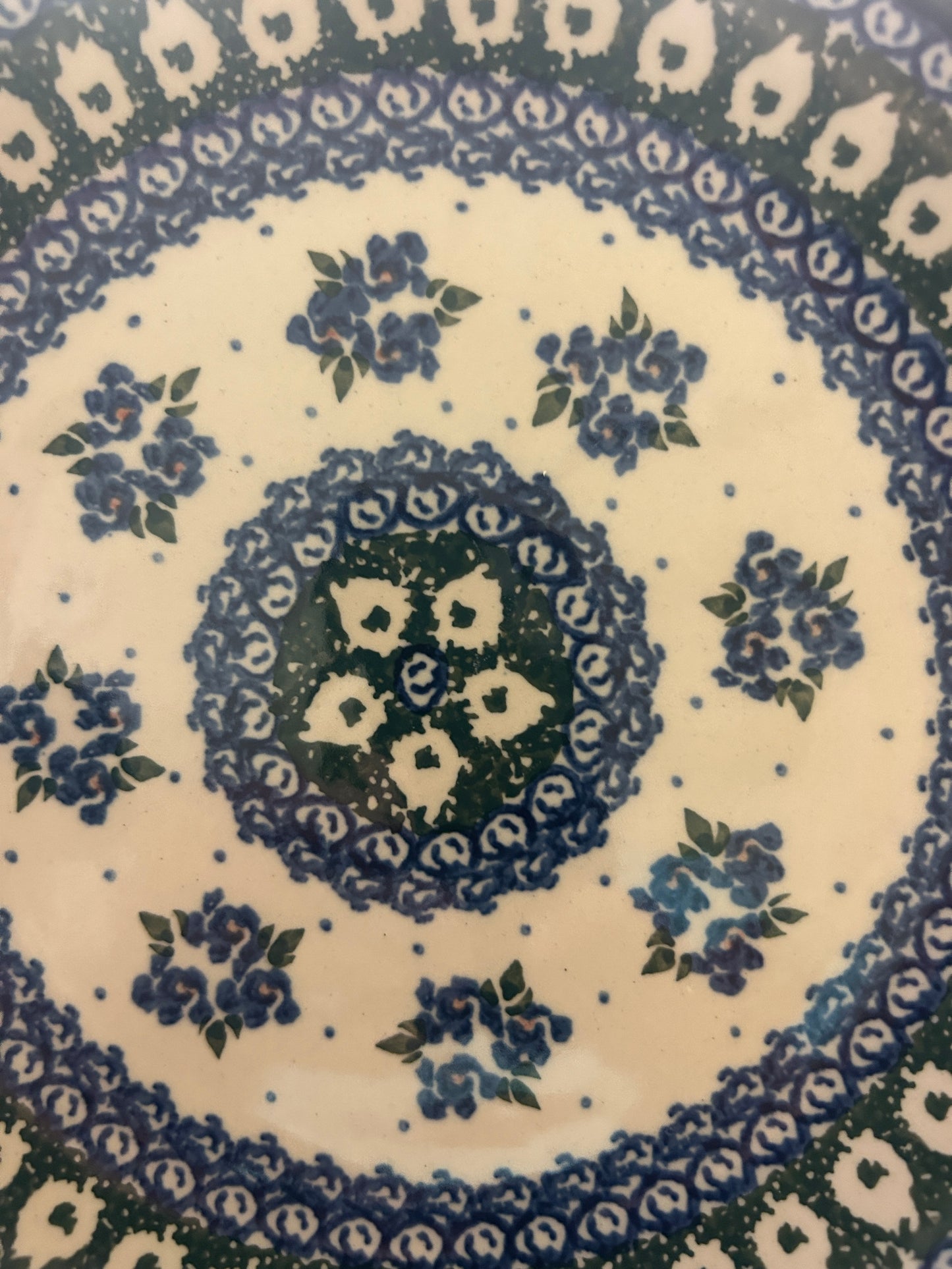 Blue & Green UNIKAT Polish Pottery Plate, 8"