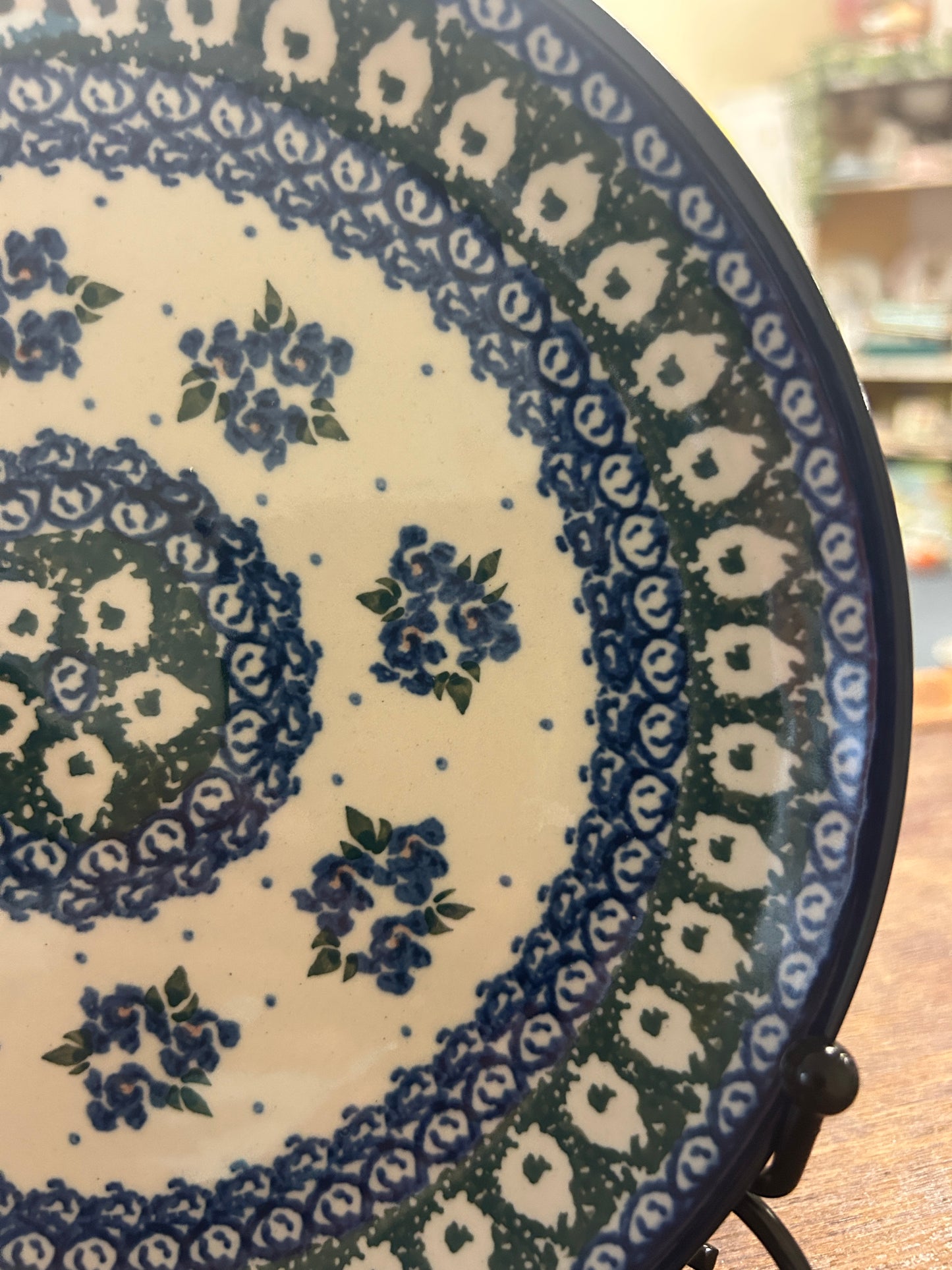 Blue & Green UNIKAT Polish Pottery Plate, 8"