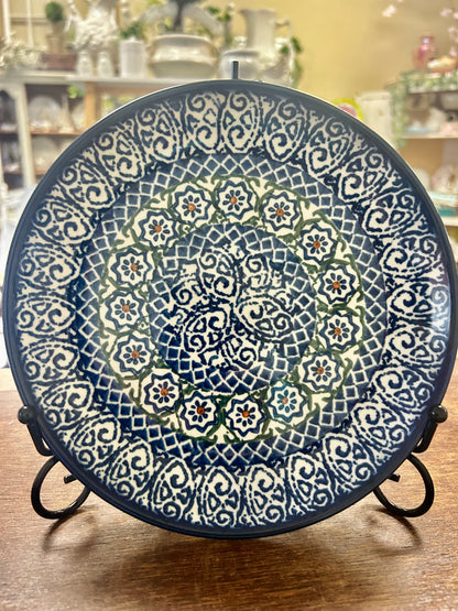Blue & Green UNIKAT Polish Pottery Plate, 8"