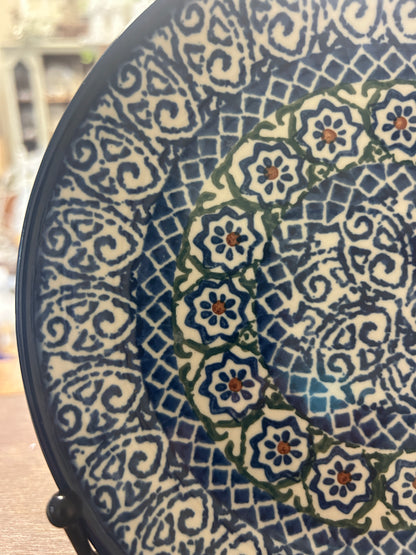 Blue & Green UNIKAT Polish Pottery Plate, 8"