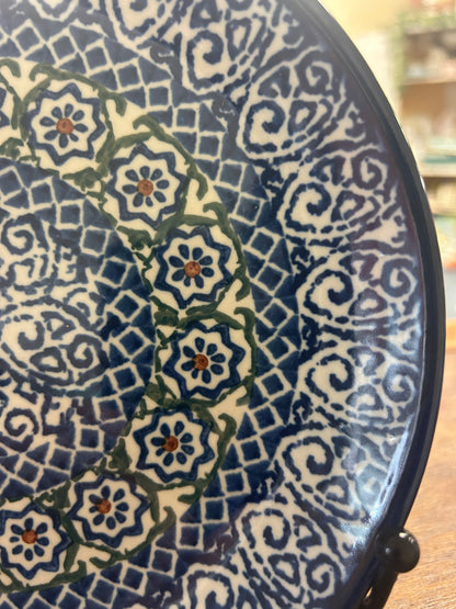 Blue & Green UNIKAT Polish Pottery Plate, 8"