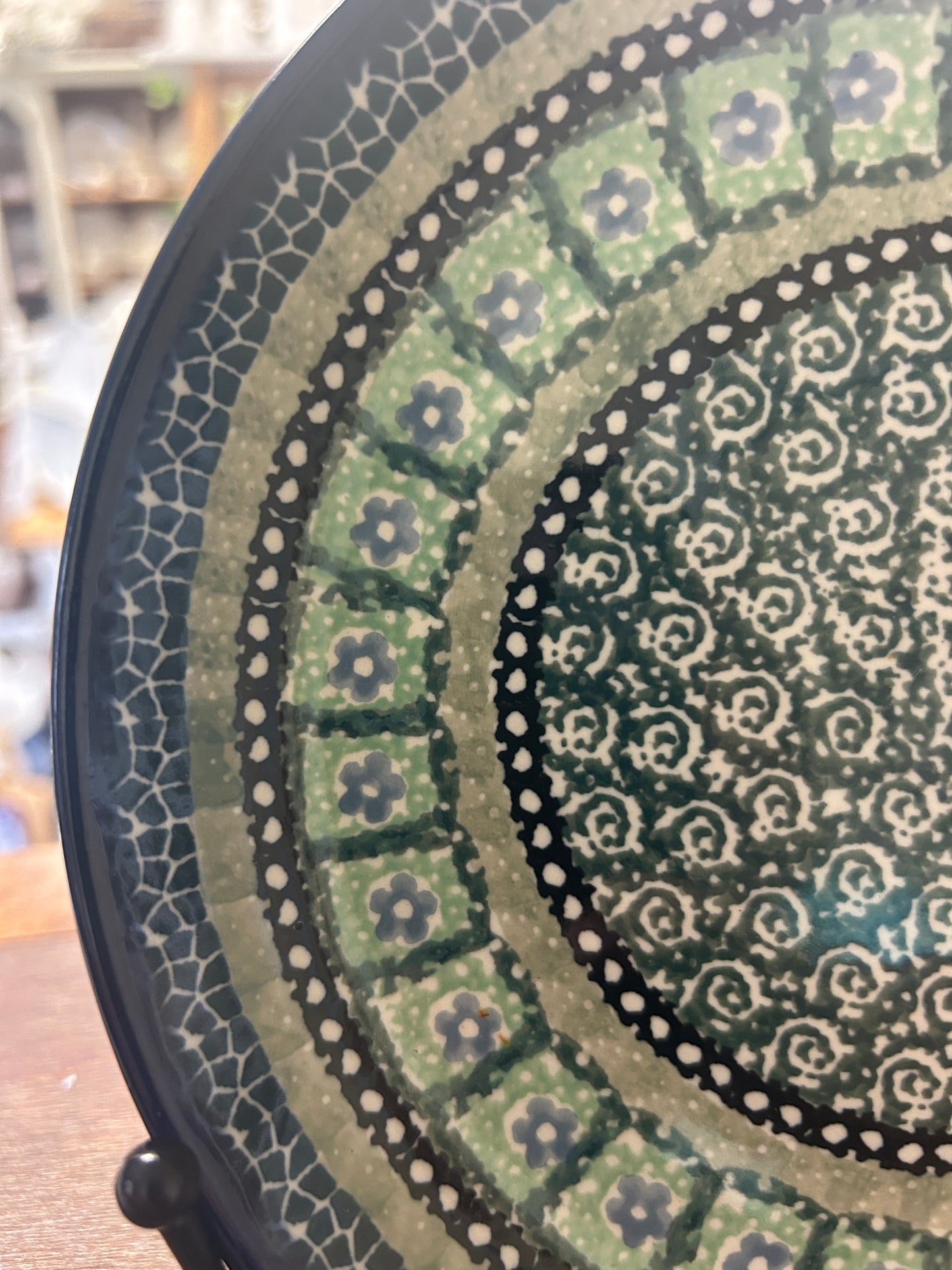 Blue & Green UNIKAT Polish Pottery Plate, 8"