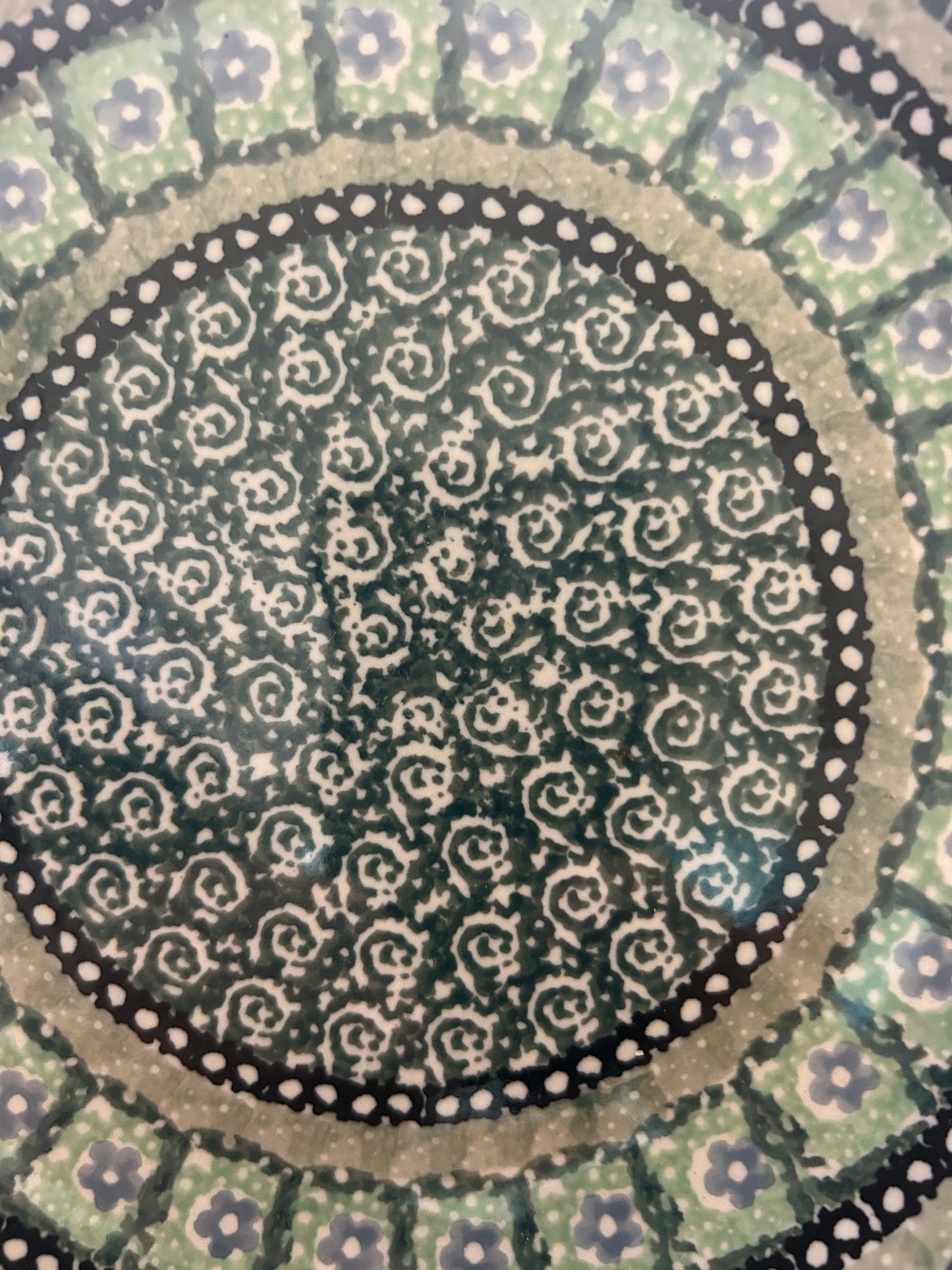 Blue & Green UNIKAT Polish Pottery Plate, 8"
