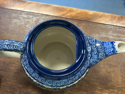 Blue & Green UNIKAT Polish Pottery Tea Pot, 5 1/2"