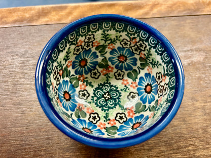 Multicolor UNIKAT Polish Pottery Pedestal Bowl, 3 1/4"