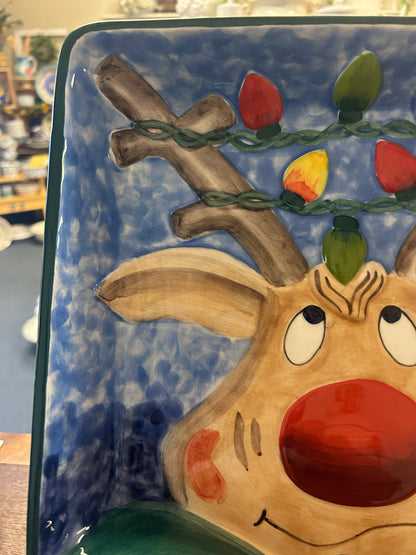 Multicolor Clay Art Reindeer 3 Section, 15 1/2"