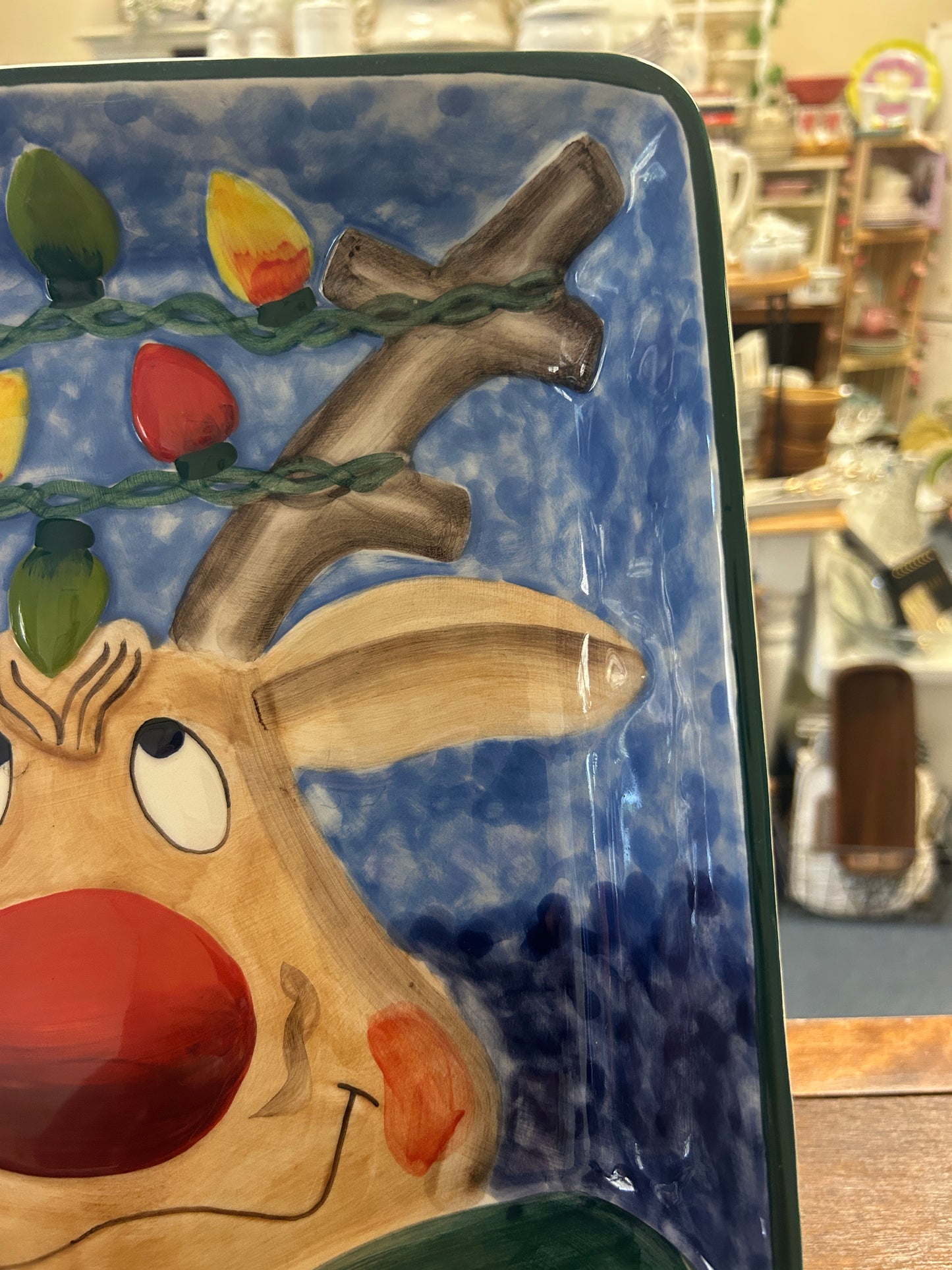 Multicolor Clay Art Reindeer 3 Section, 15 1/2"