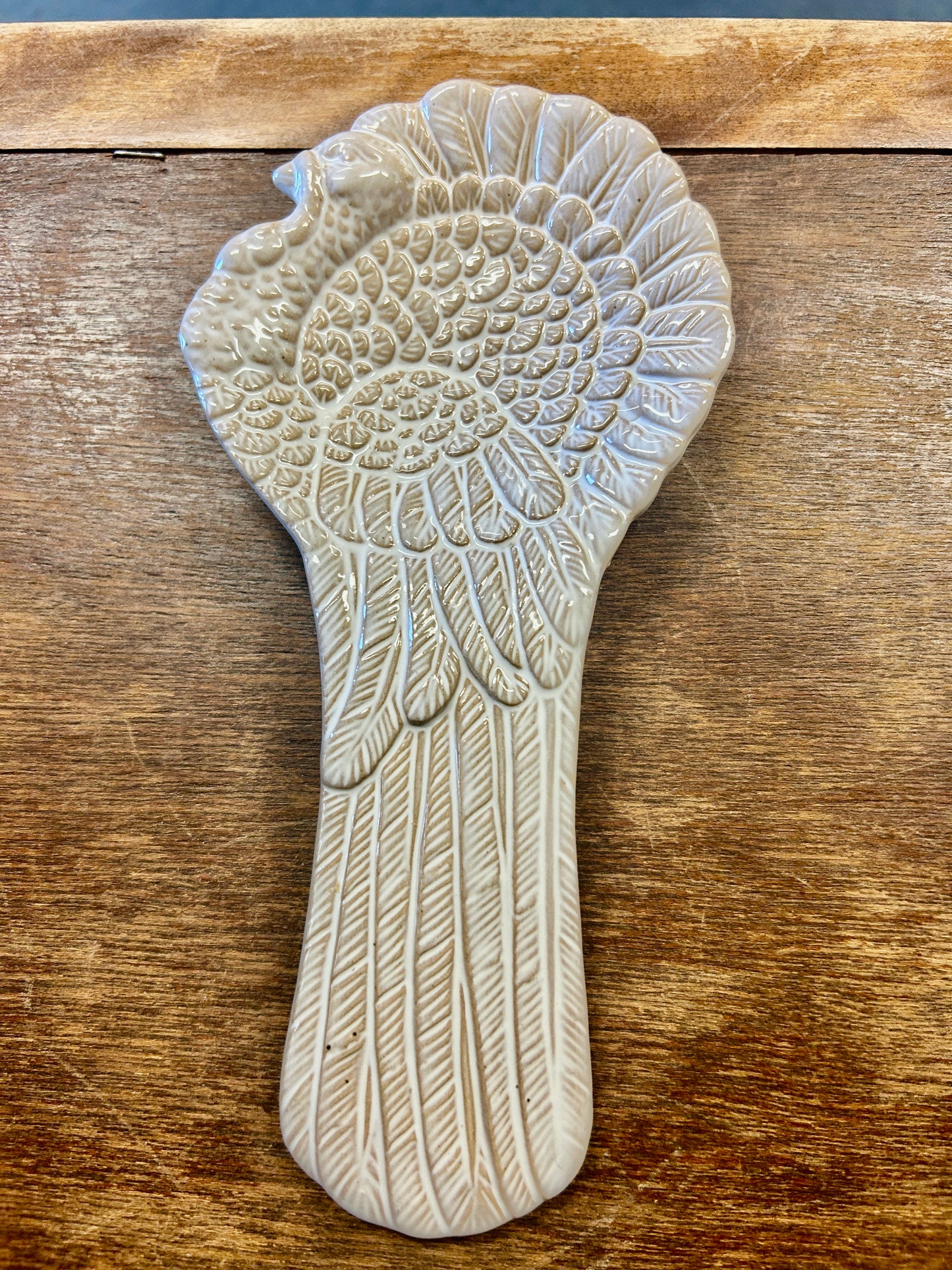 Cream  Turkey Spoon Rest, 9"