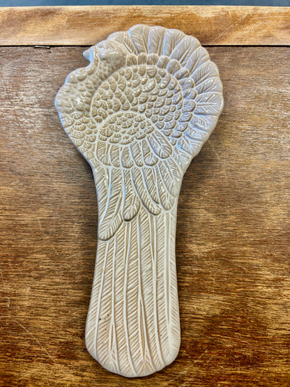Cream  Turkey Spoon Rest, 9"