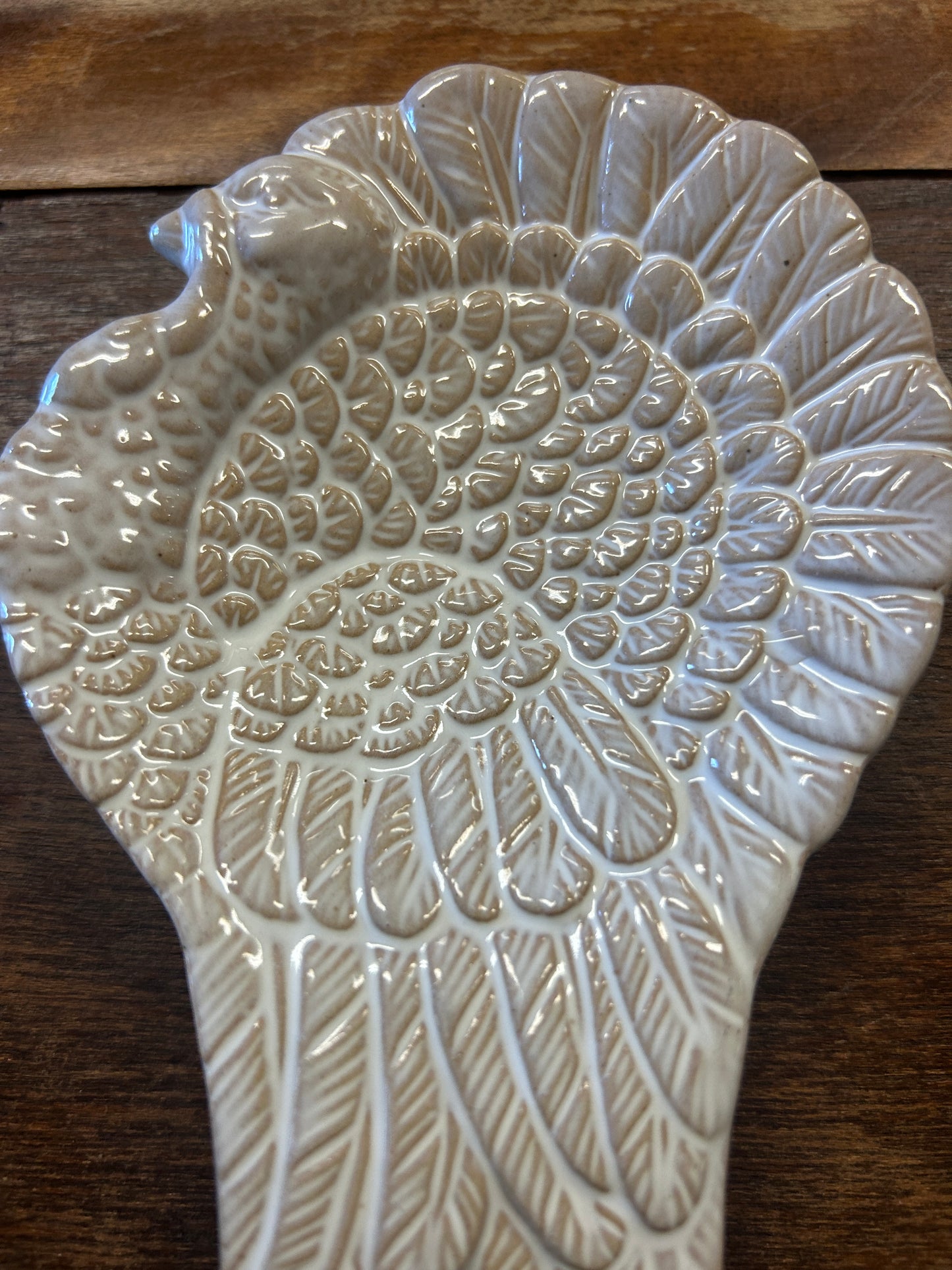 Cream  Turkey Spoon Rest, 9"