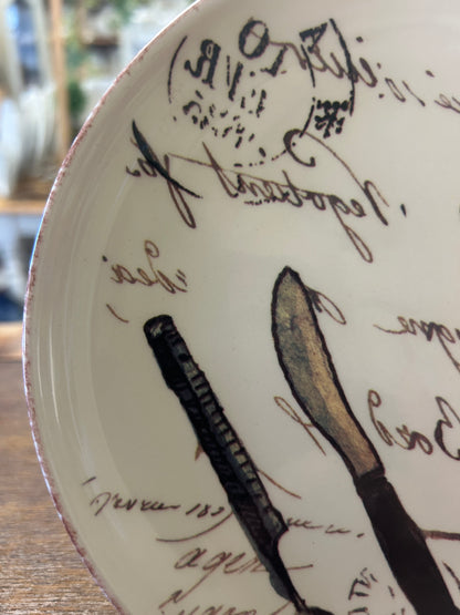 Brown & White Williams Sonoma French Cafe Plate Portugal, 6 3/4"