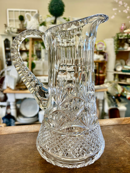 Clear  Vintage American Brilliant Pitcher, 9 3/4"