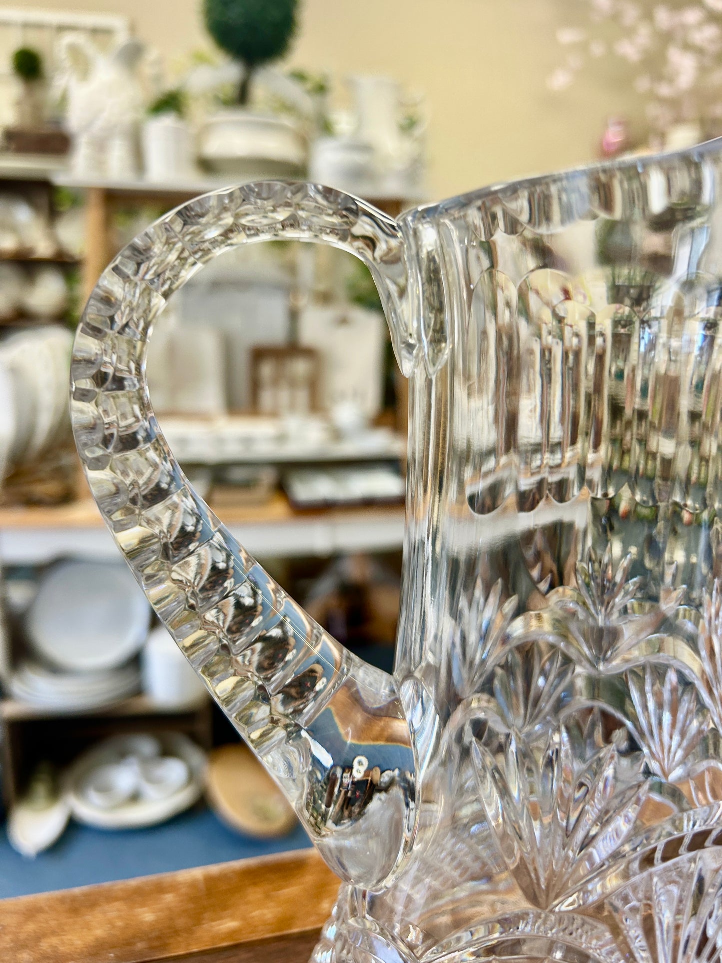 Clear  Vintage American Brilliant Pitcher, 9 3/4"