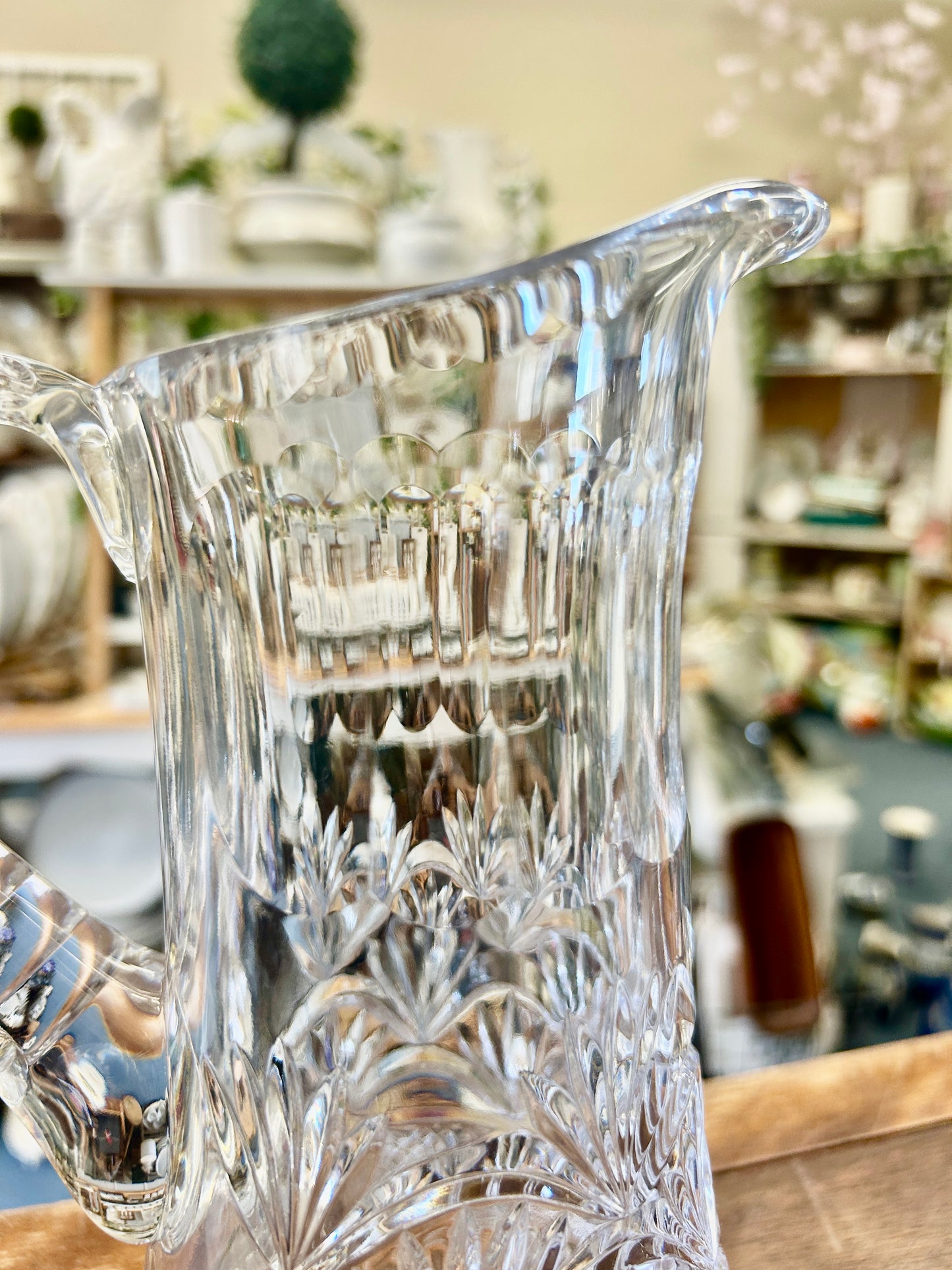 Clear  Vintage American Brilliant Pitcher, 9 3/4"
