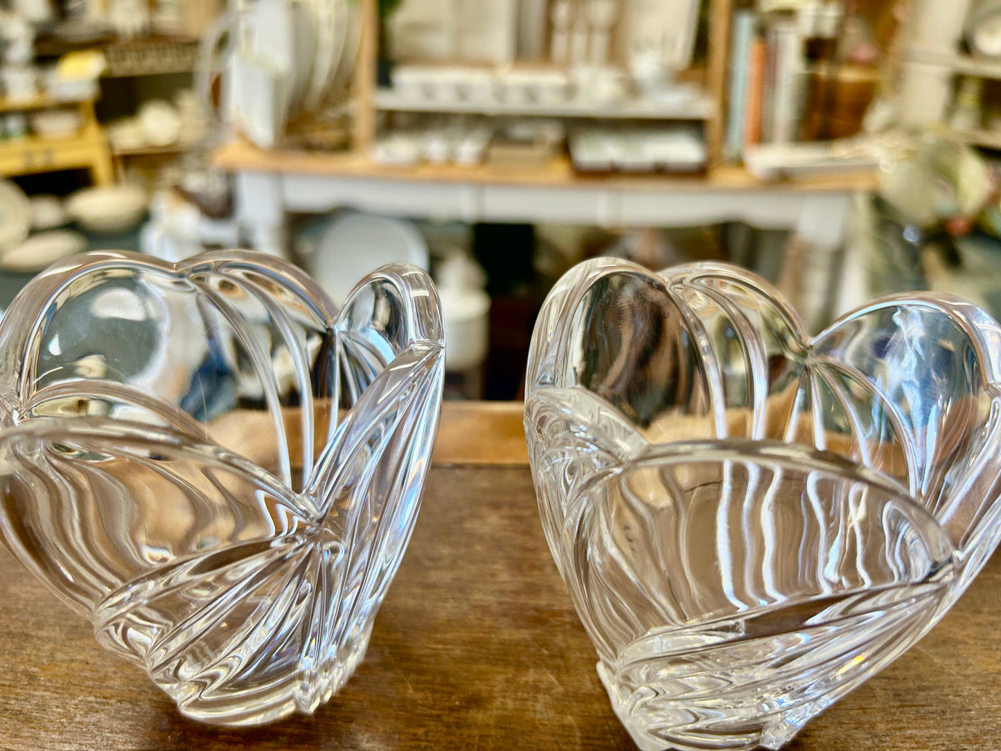 Clear Lenox Candle Holders 2, 3 1/2"