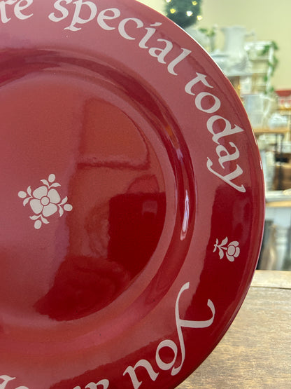 Red Plate Co You Are Special W. Germany, 10 1/2"